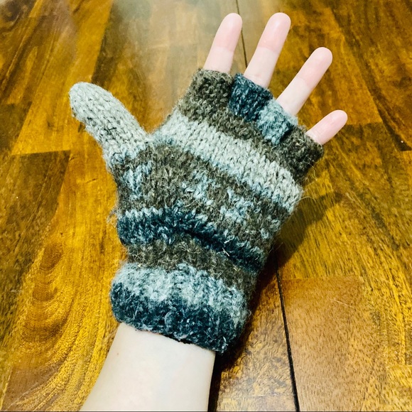 Adult One Size Wool Handmade Glove Mittens - Picture 4 of 8